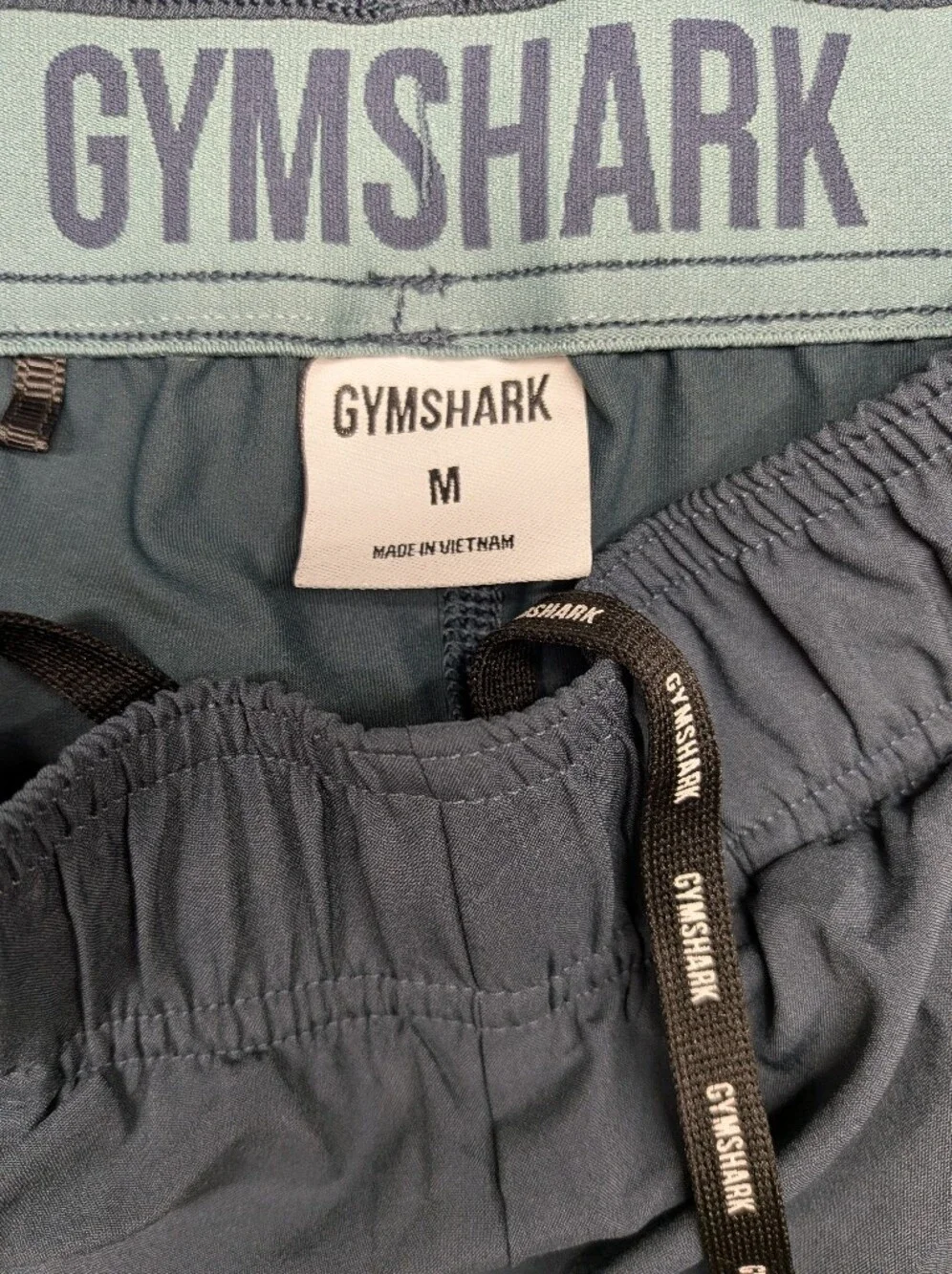 3 Slate Blue Teal Bl. Training Shorts Zip Pockets Size Medium